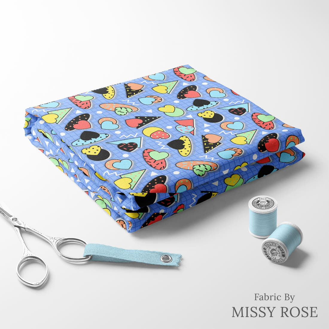 Studio Saturate Fabric 105 folded fabric stack with matching thread - pre-order fabric Australia | Fabric by Missy Rose