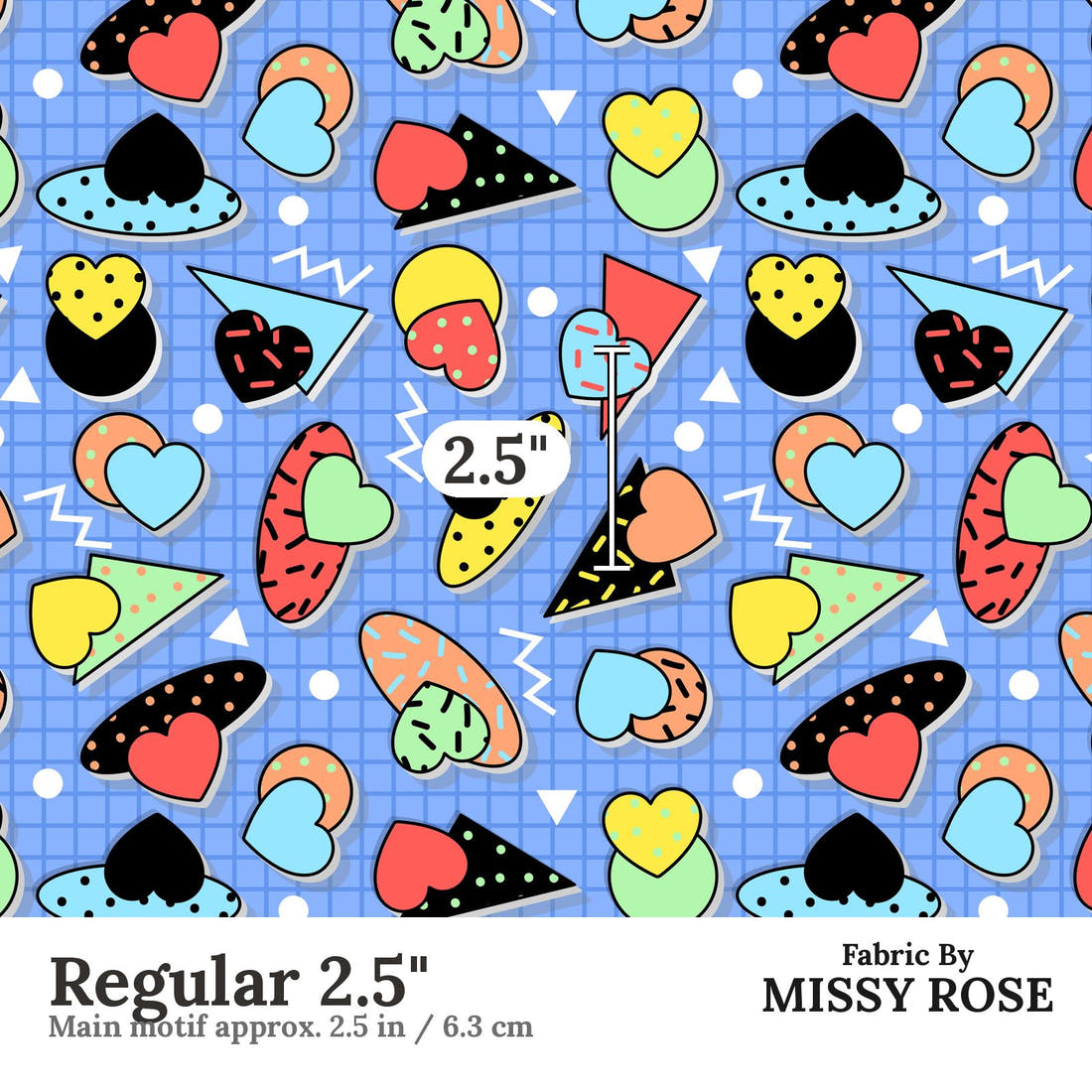 Studio Saturate Fabric 105 Regular 2.5 inch print scale guide | Fabric by Missy Rose