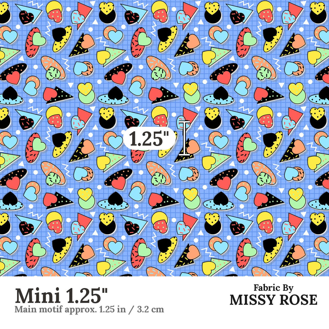 Studio Saturate Fabric 105 Mini 1.25 inch print scale guide | Fabric by Missy Rose