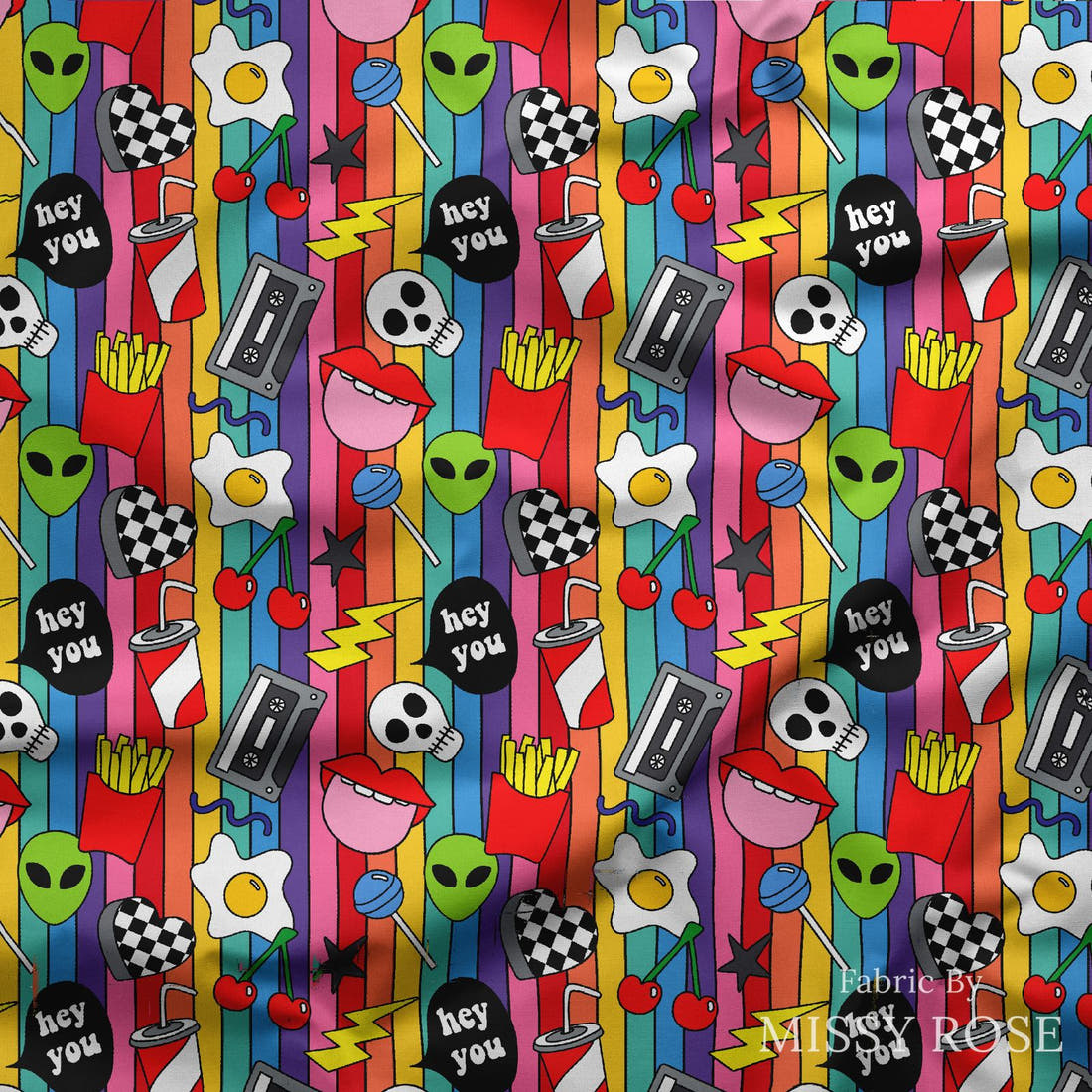 Studio Saturate Fabric 106 draped fabric mockup - custom printed fabric by the metre | Fabric by Missy Rose