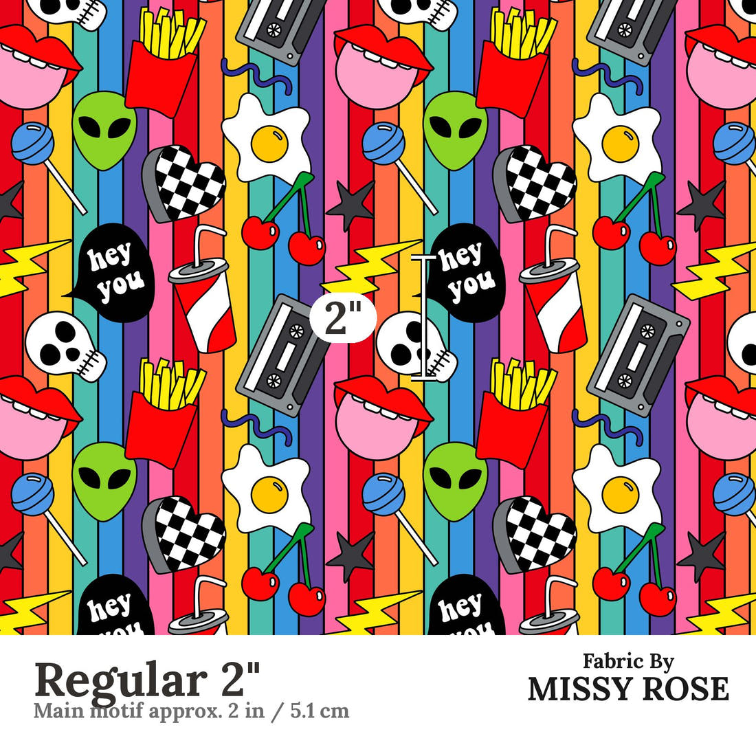 Studio Saturate Fabric 106 Regular 2 inch print scale guide | Fabric by Missy Rose
