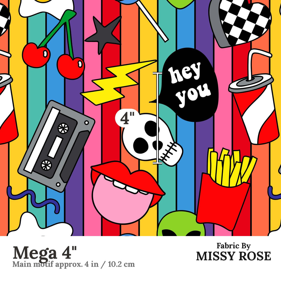 Studio Saturate Fabric 106 Mega 4 inch print scale guide | Fabric by Missy Rose