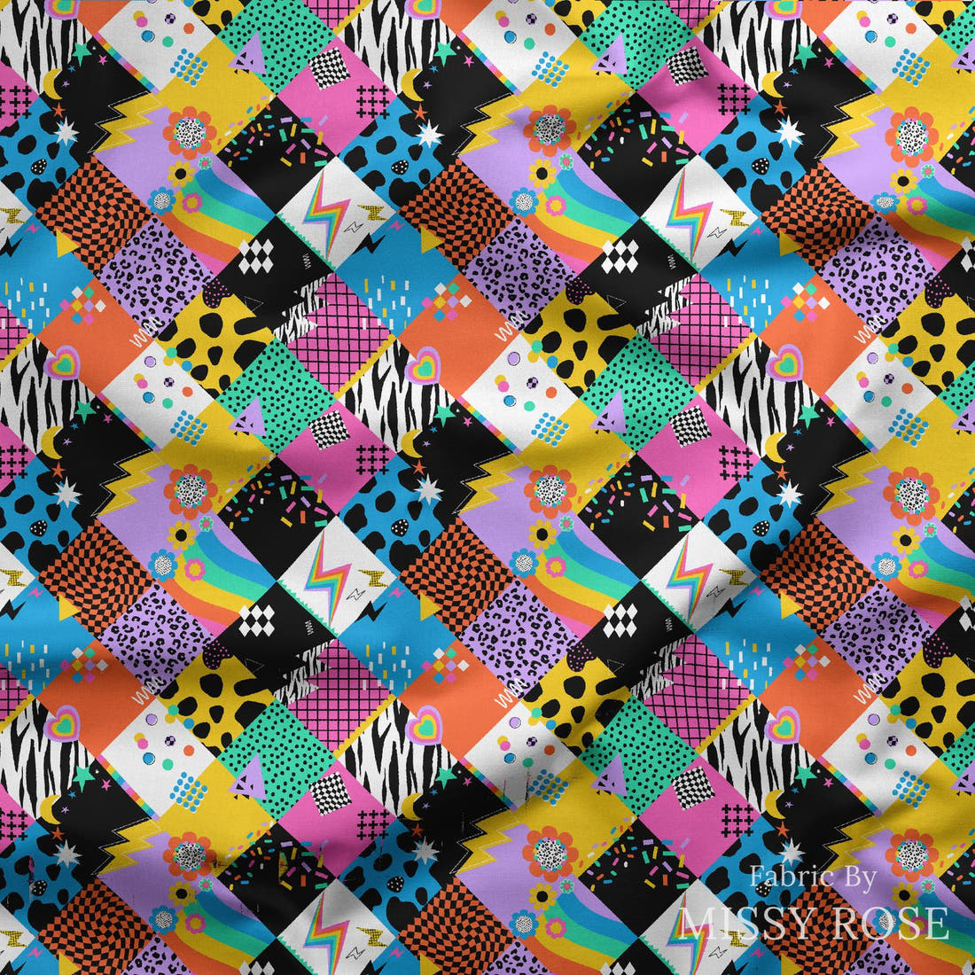 Studio Saturate Fabric 107 draped fabric mockup - custom printed fabric by the metre | Fabric by Missy Rose