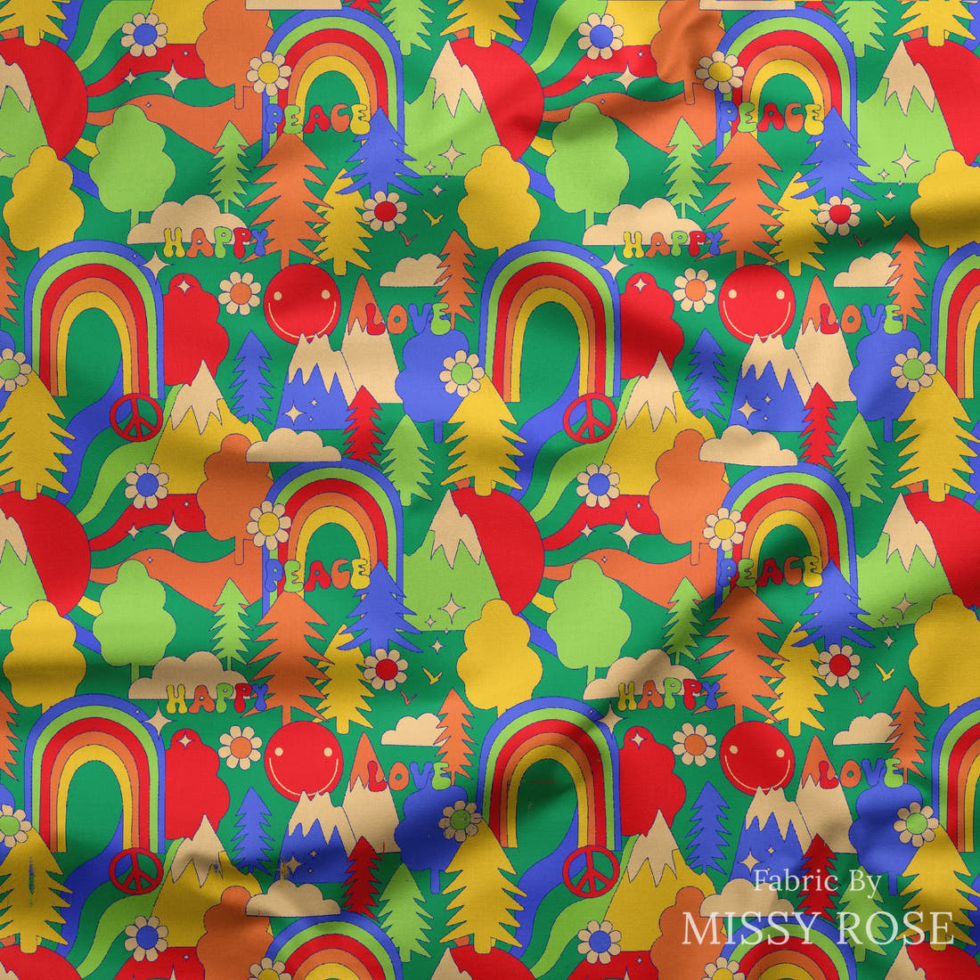 Studio Saturate Fabric 108 draped fabric mockup - custom printed fabric by the metre | Fabric by Missy Rose