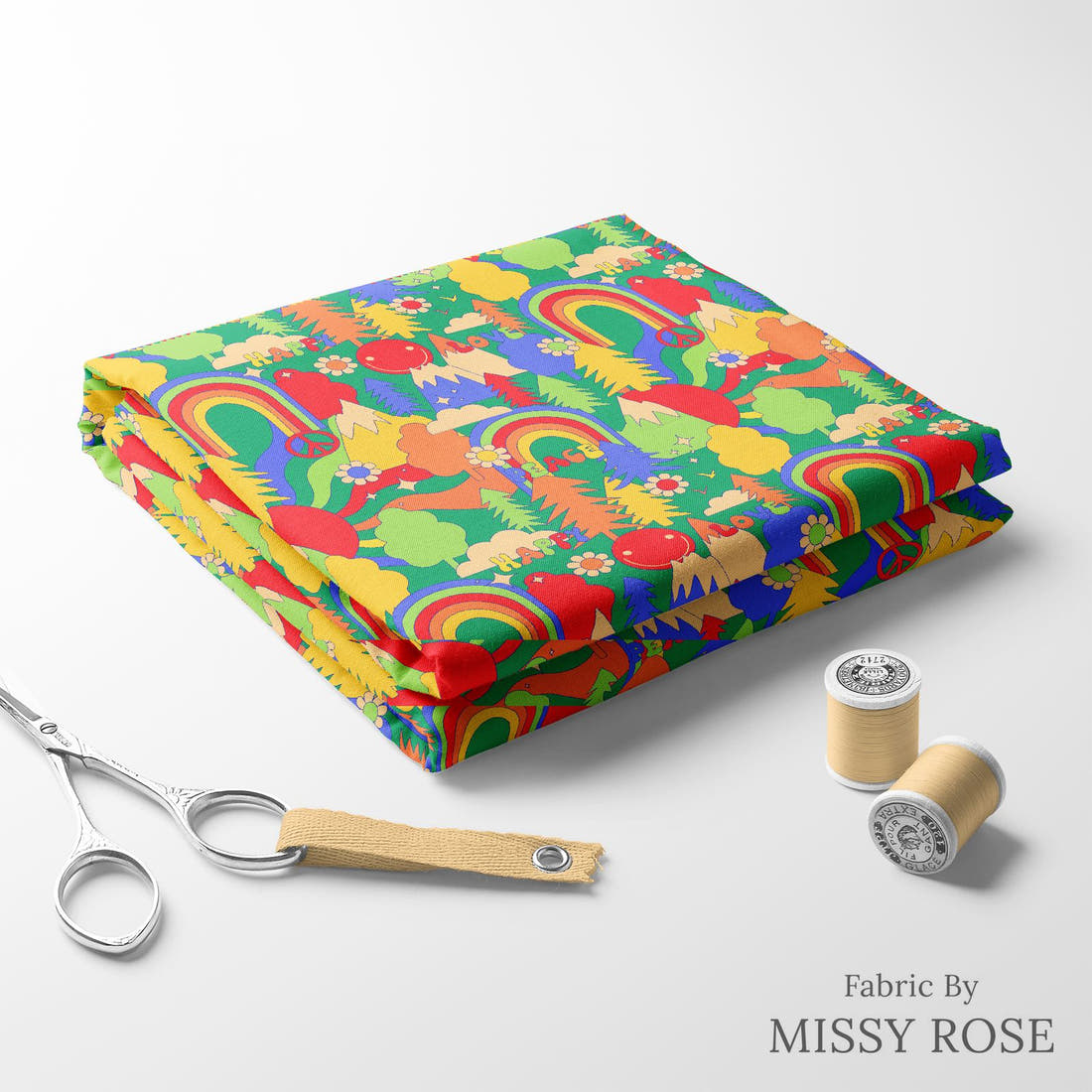 Studio Saturate Fabric 108 folded fabric stack with matching thread - pre-order fabric Australia | Fabric by Missy Rose