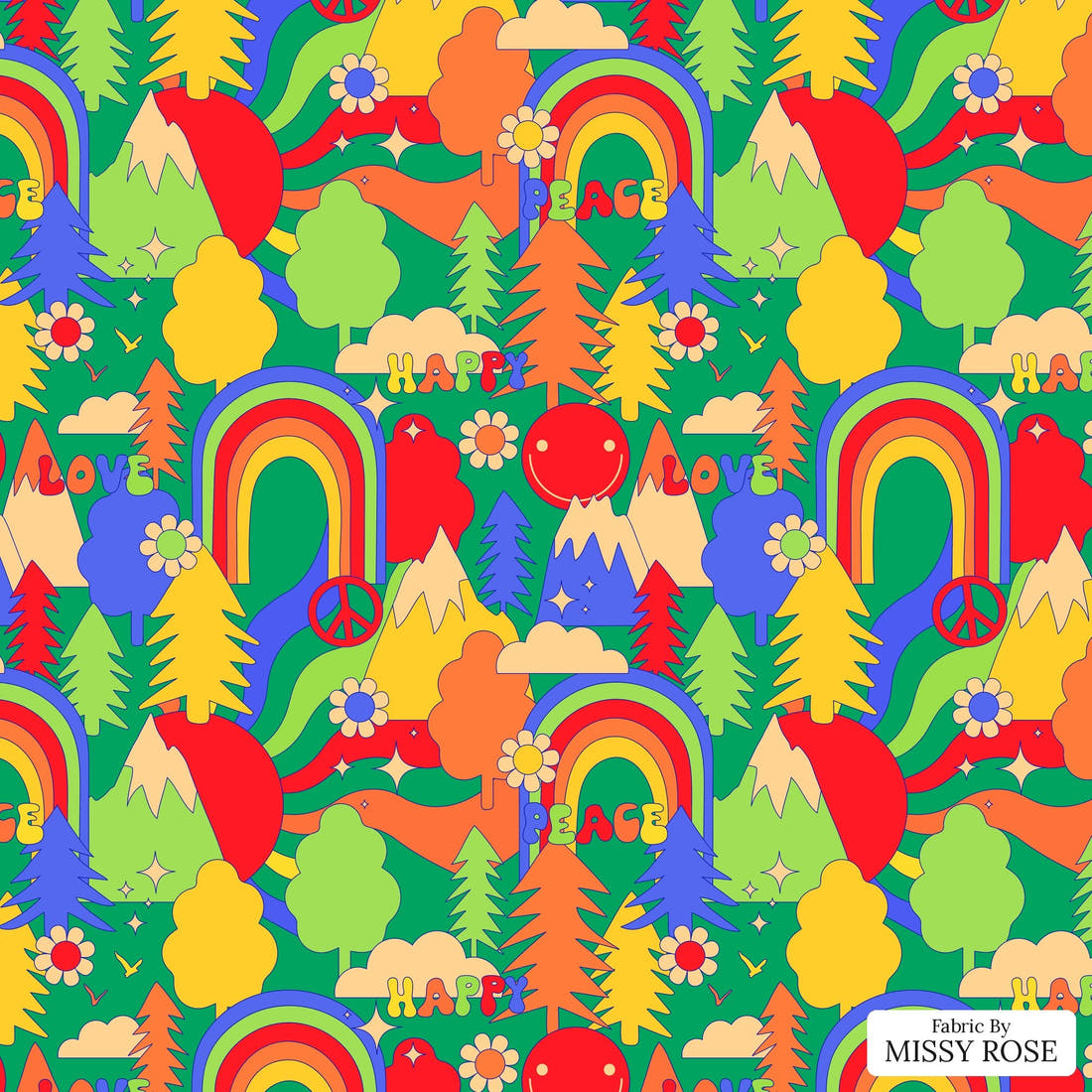 Studio Saturate Fabric 108 - flat view of the print, zoom in for detail | Fabric by Missy Rose