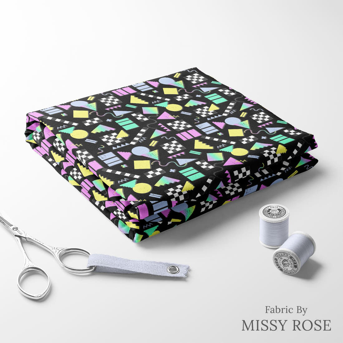 Studio Saturate Fabric 109 folded fabric stack with matching thread - pre-order fabric Australia | Fabric by Missy Rose
