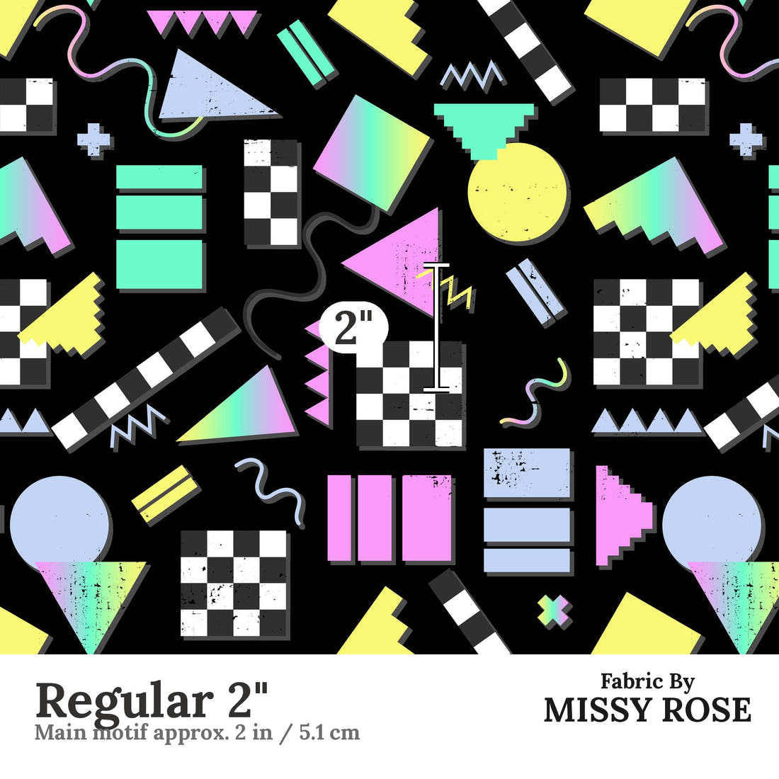 Studio Saturate Fabric 109 Regular 2 inch print scale guide | Fabric by Missy Rose