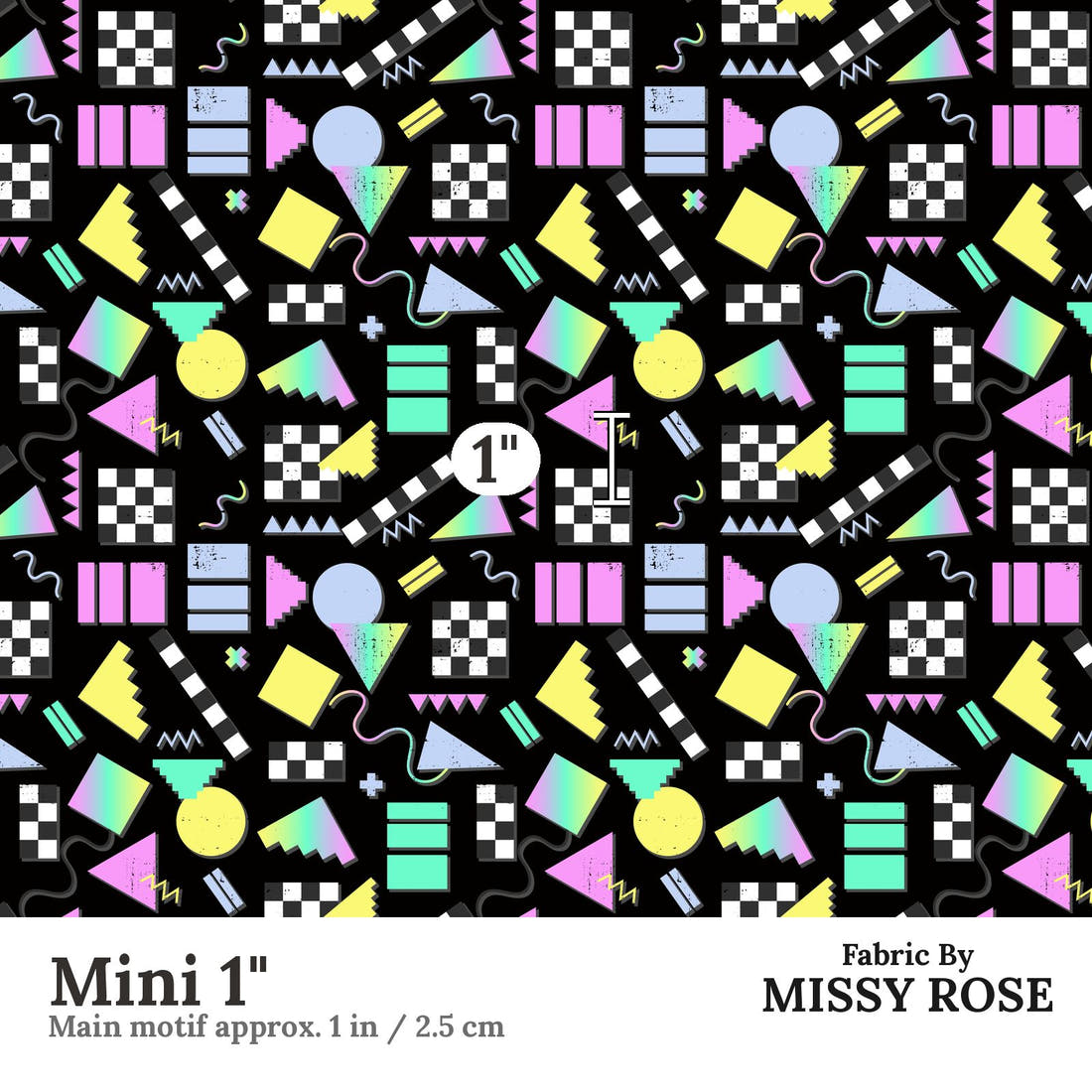 Studio Saturate Fabric 109 Mini 1 inch print scale guide | Fabric by Missy Rose