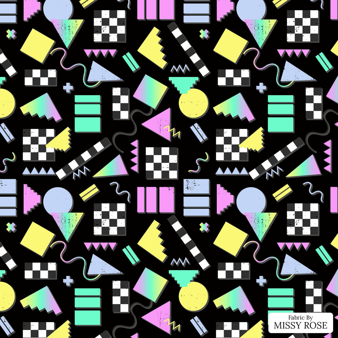 Studio Saturate Fabric 109 - flat view of the print, zoom in for detail | Fabric by Missy Rose