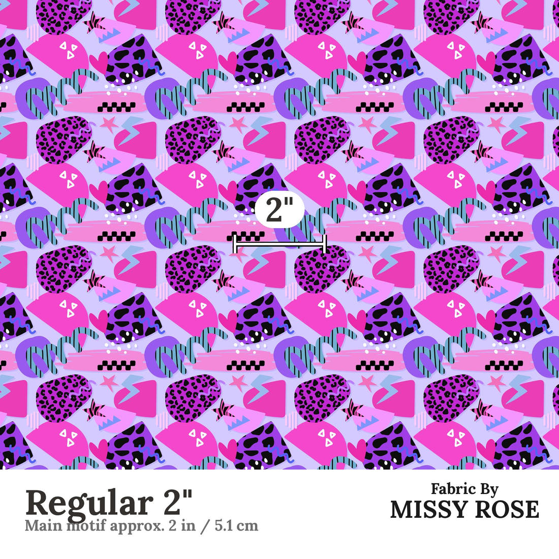 Studio Saturate Fabric 110 Regular 2 inch print scale guide | Fabric by Missy Rose