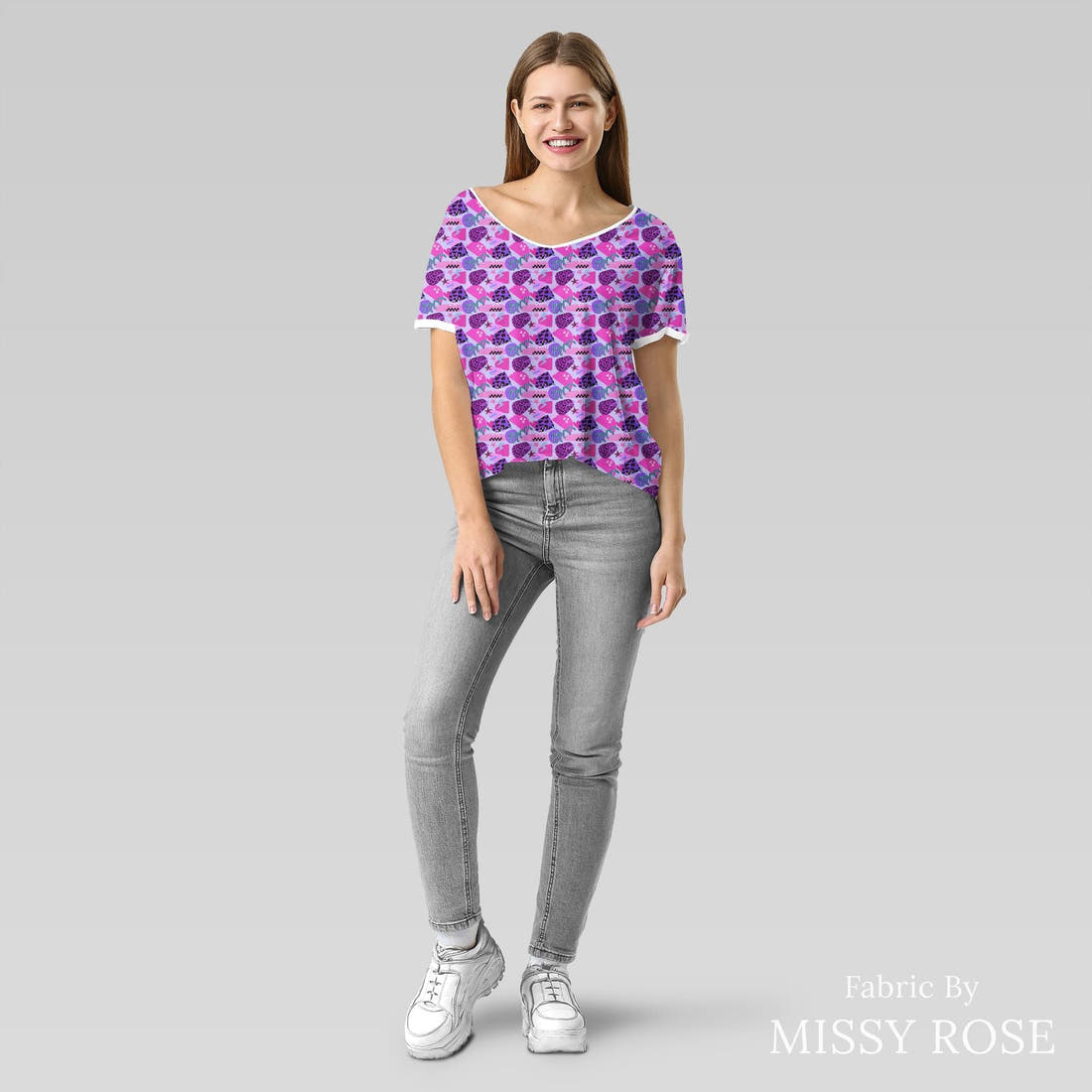 Studio Saturate Fabric 110 sewn into an everyday tee - see how the print looks made up | Fabric by Missy Rose