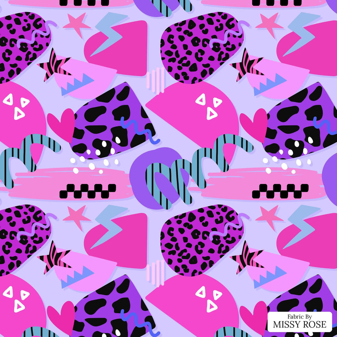 Studio Saturate Fabric 110 - flat view of the print, zoom in for detail | Fabric by Missy Rose