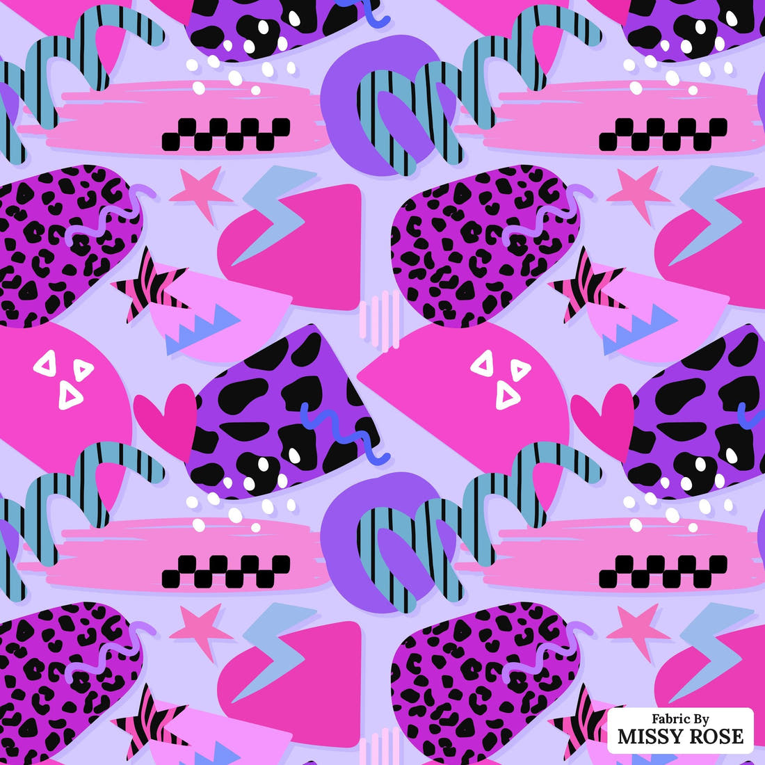 Studio Saturate Fabric 110 - flat view of the print, zoom in for detail | Fabric by Missy Rose