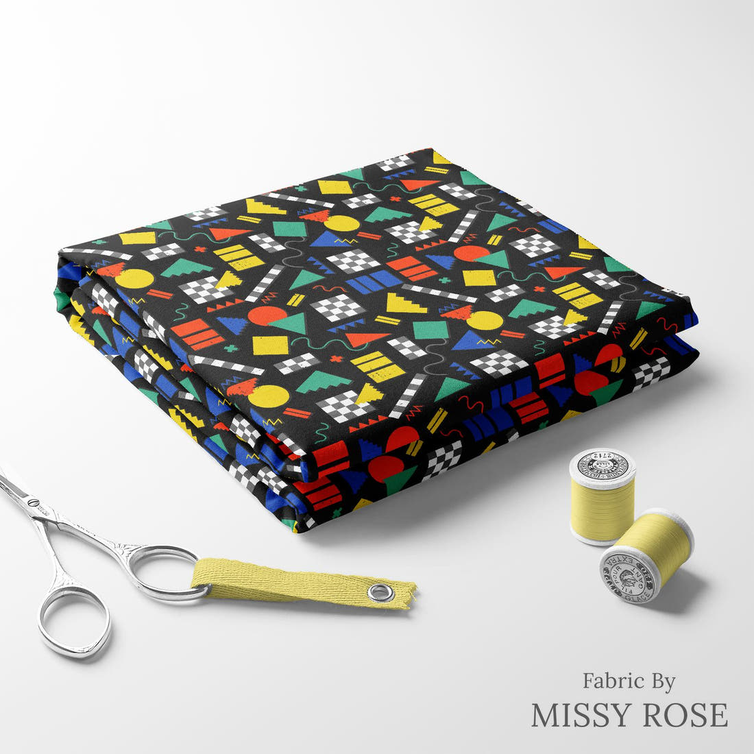 Studio Saturate Fabric 111 folded fabric stack with matching thread - pre-order fabric Australia | Fabric by Missy Rose