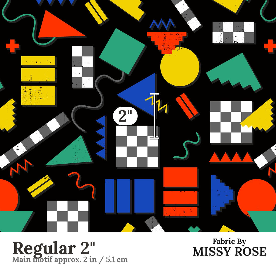 Studio Saturate Fabric 111 Regular 2 inch print scale guide | Fabric by Missy Rose