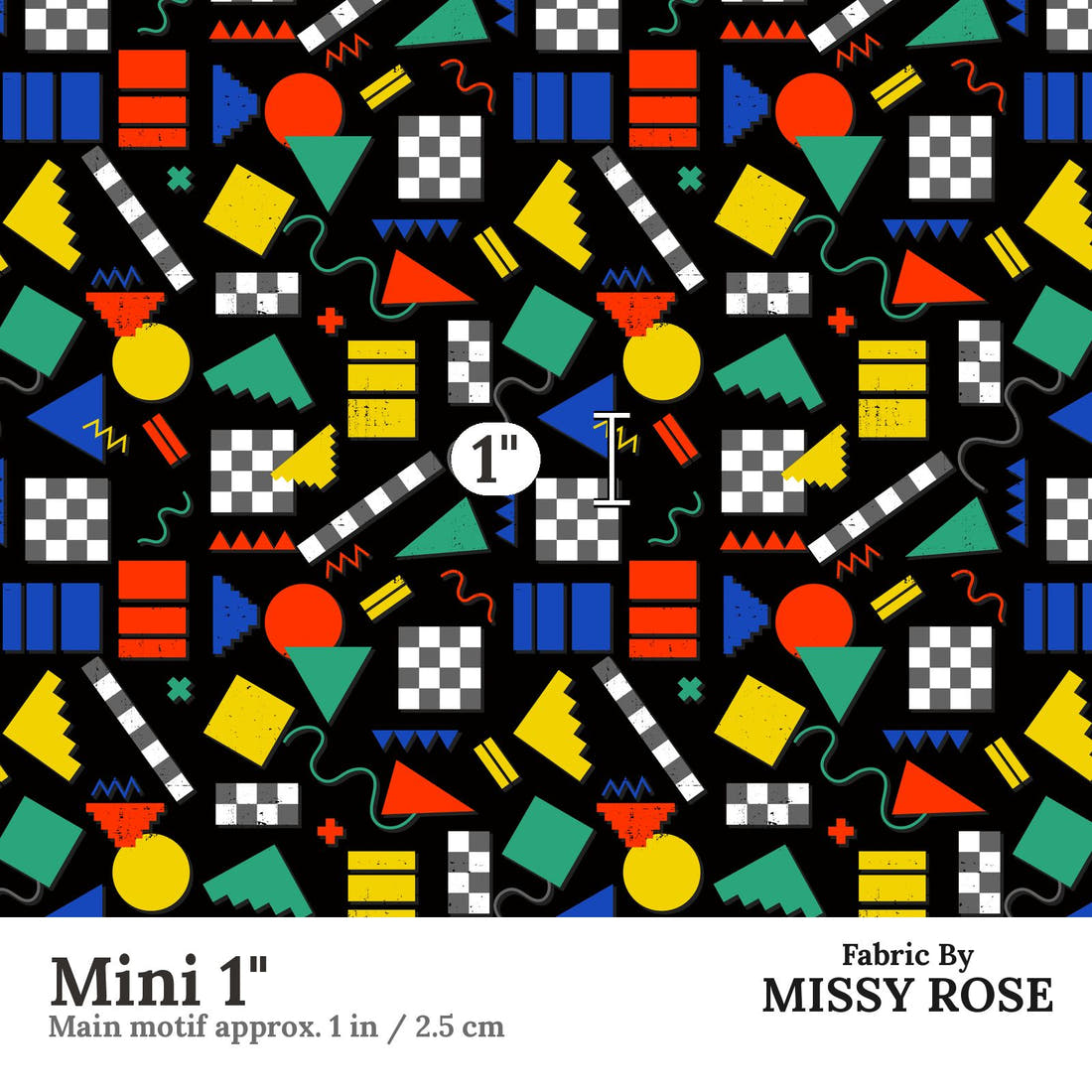 Studio Saturate Fabric 111 Mini 1 inch print scale guide | Fabric by Missy Rose