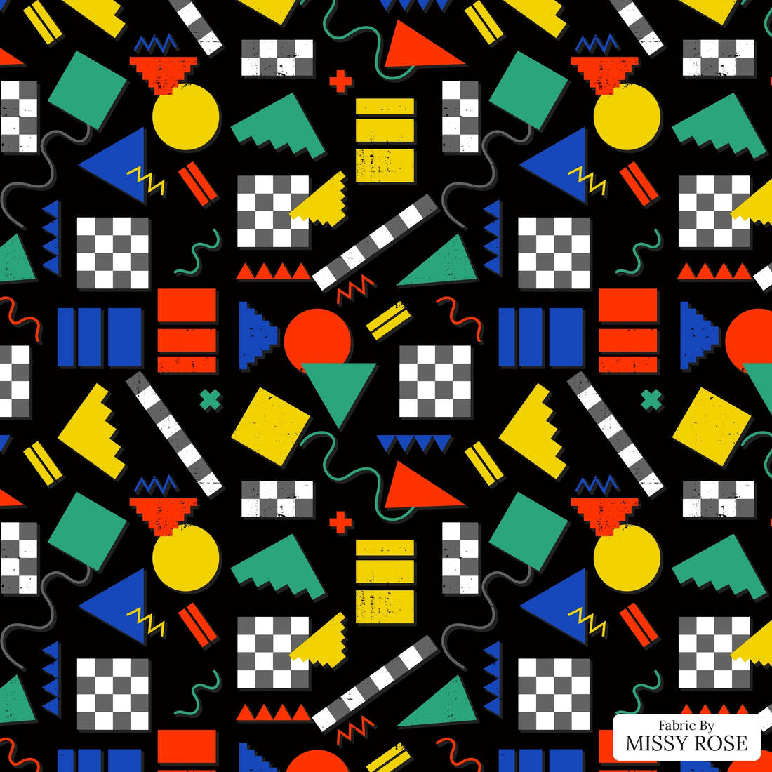 Studio Saturate Fabric 111 - flat view of the print, zoom in for detail | Fabric by Missy Rose