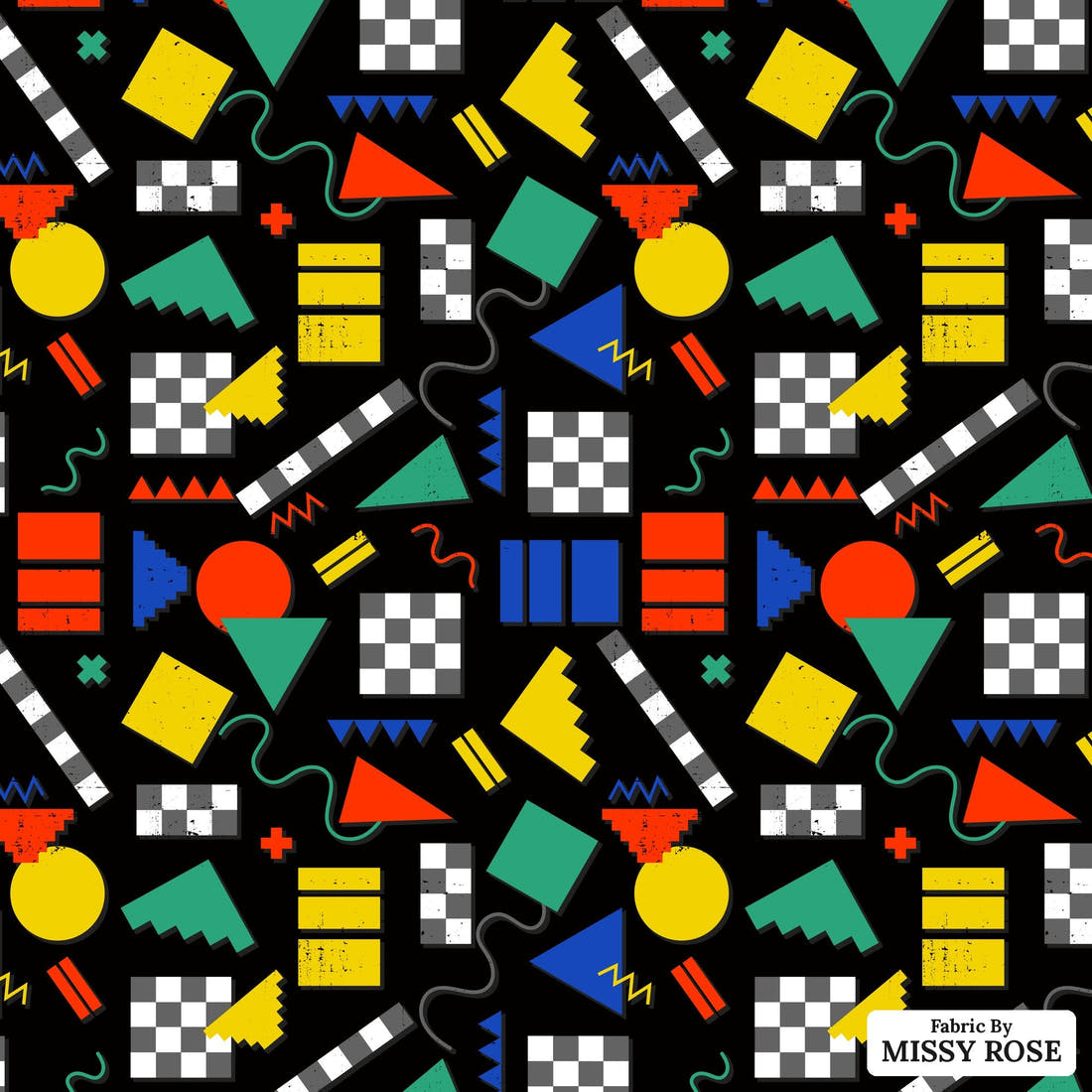 Studio Saturate Fabric 111 - flat view of the print, zoom in for detail | Fabric by Missy Rose