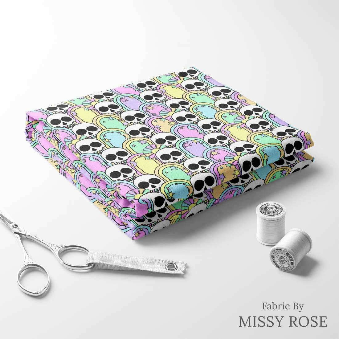 Studio Saturate Fabric 112 folded fabric stack with matching thread - pre-order fabric Australia | Fabric by Missy Rose