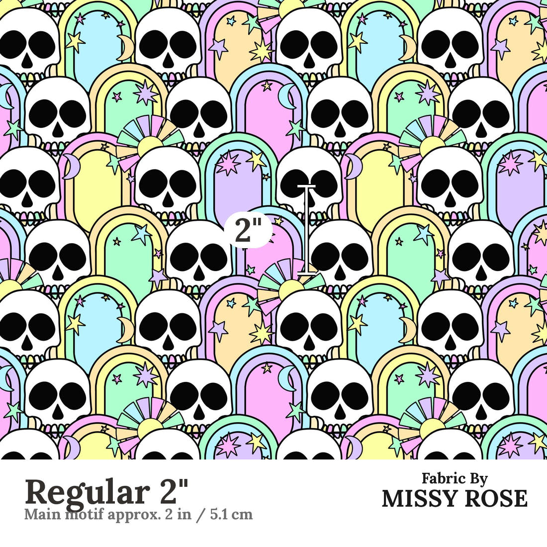 Studio Saturate Fabric 112 Regular 2 inch print scale guide | Fabric by Missy Rose