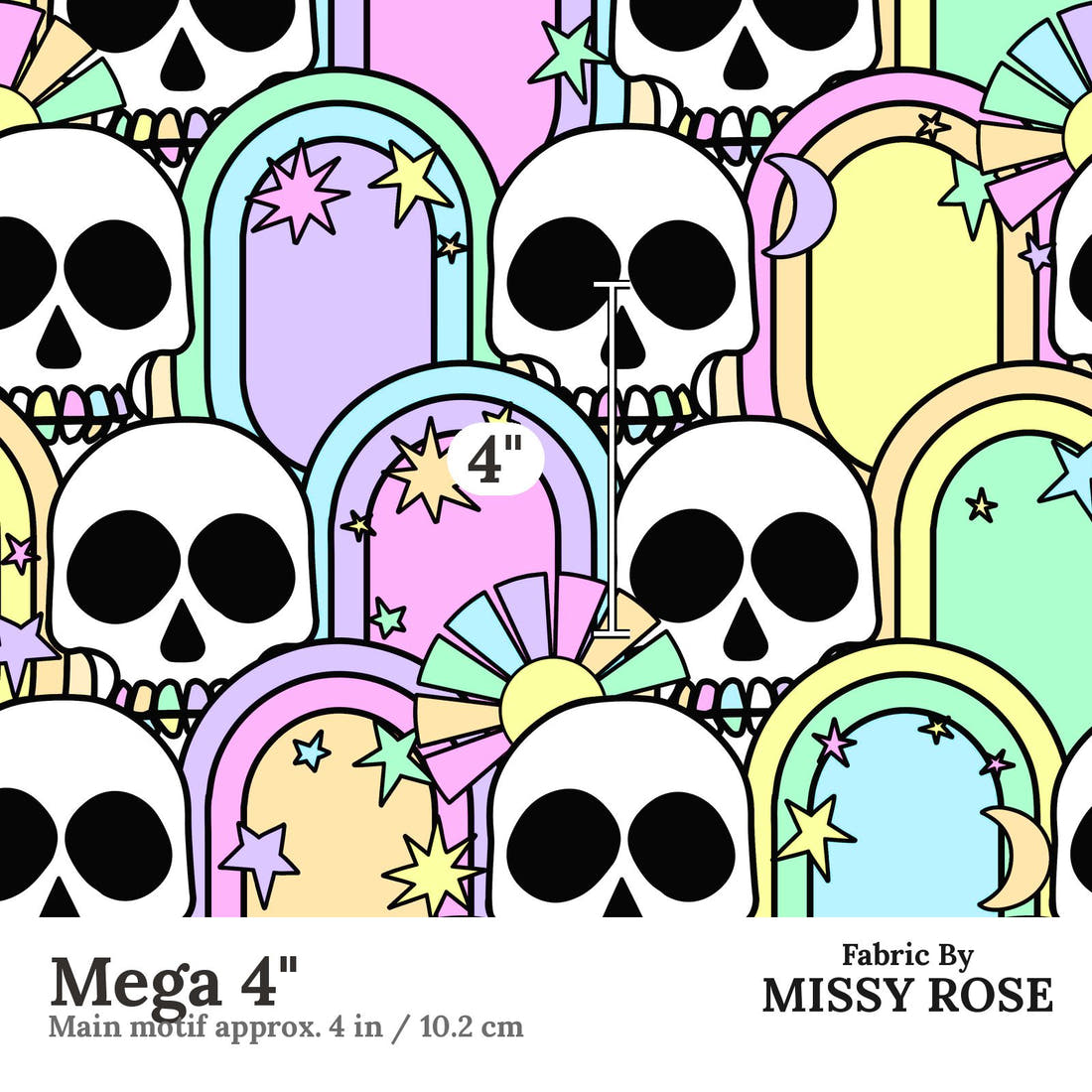 Studio Saturate Fabric 112 Mega 4 inch print scale guide | Fabric by Missy Rose