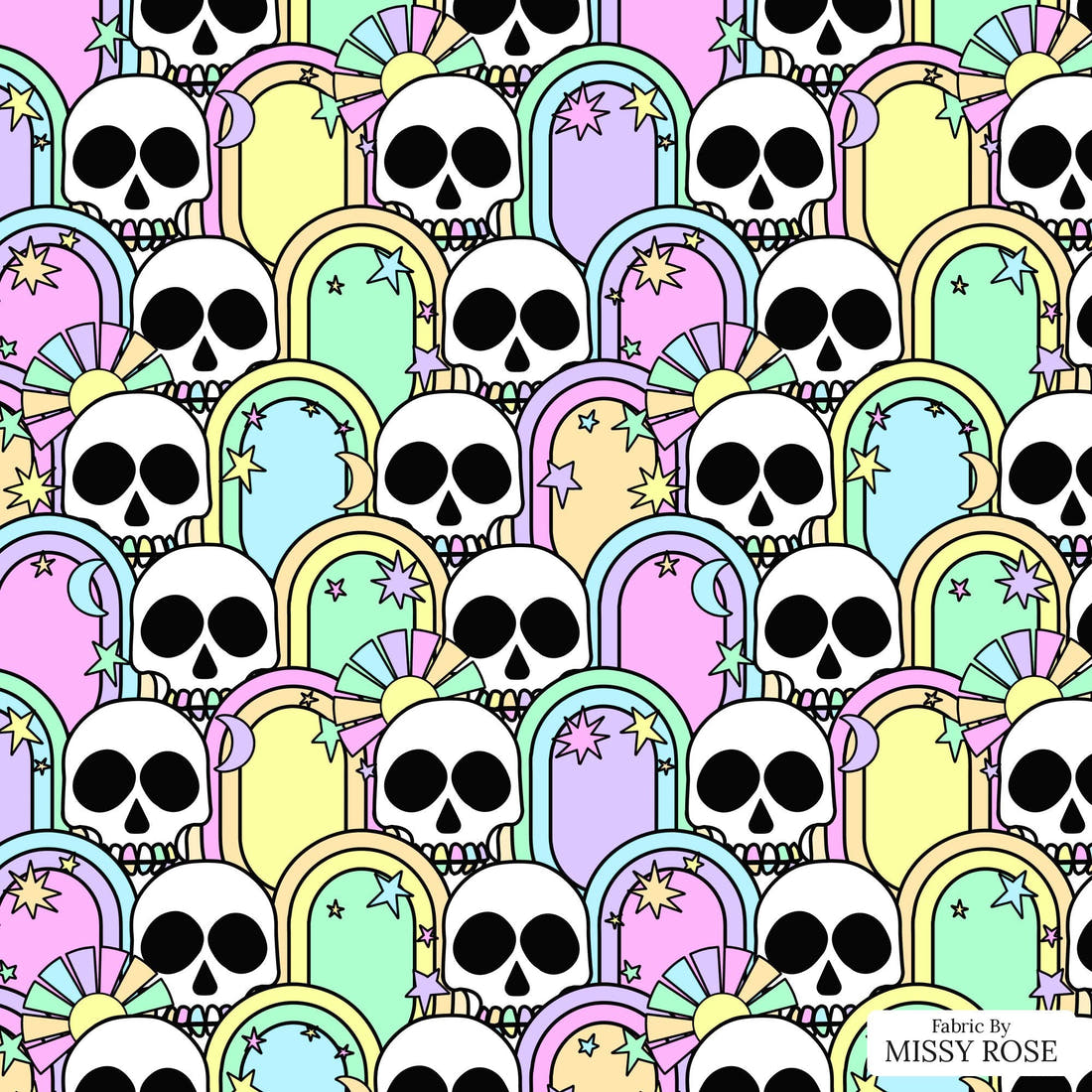 Studio Saturate Fabric 112 - flat view of the print, zoom in for detail | Fabric by Missy Rose