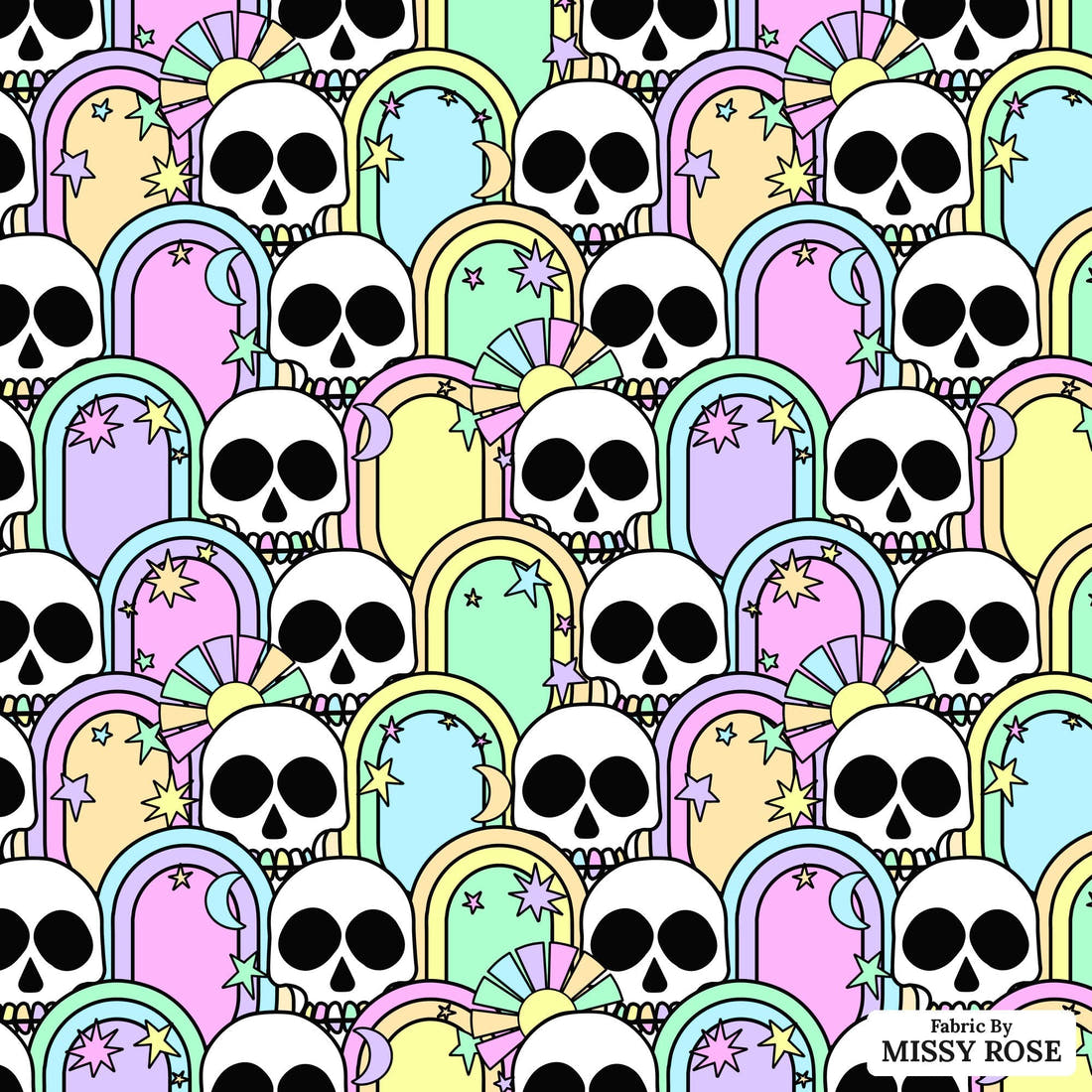 Studio Saturate Fabric 112 - flat view of the print, zoom in for detail | Fabric by Missy Rose