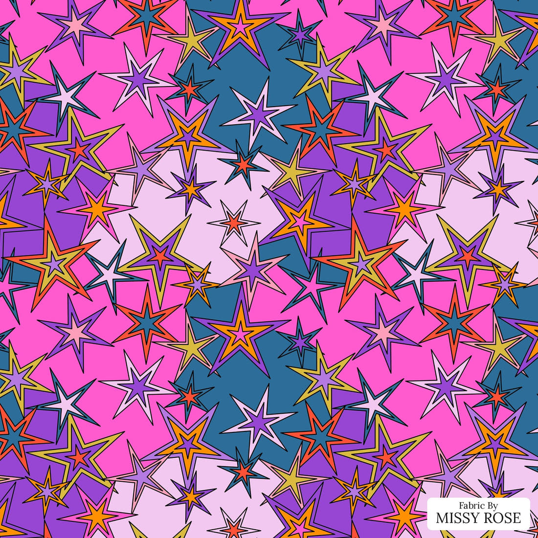 Studio Saturate Fabric 113 - flat view of the print, zoom in for detail | Fabric by Missy Rose