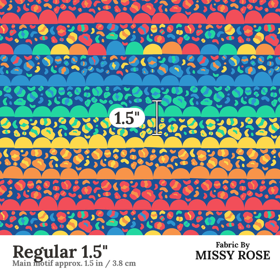 Studio Saturate Fabric 114 Regular 1.5 inch print scale guide | Fabric by Missy Rose