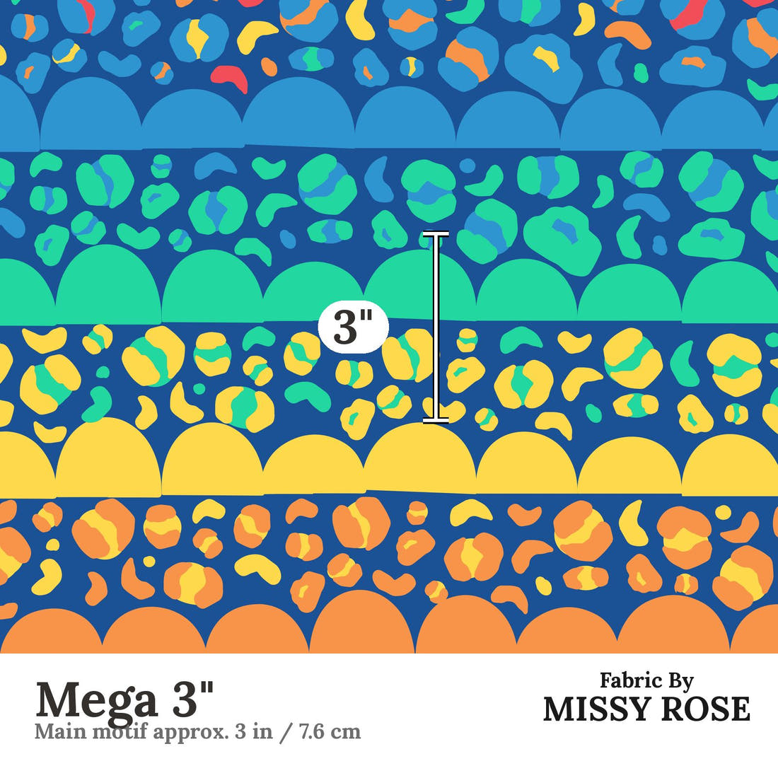 Studio Saturate Fabric 114 Mega 3 inch print scale guide | Fabric by Missy Rose