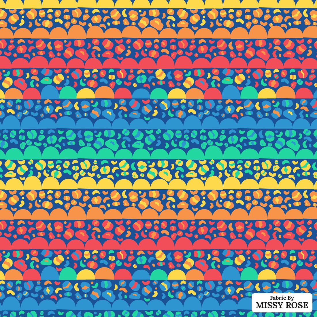 Studio Saturate Fabric 114 - flat view of the print, zoom in for detail | Fabric by Missy Rose