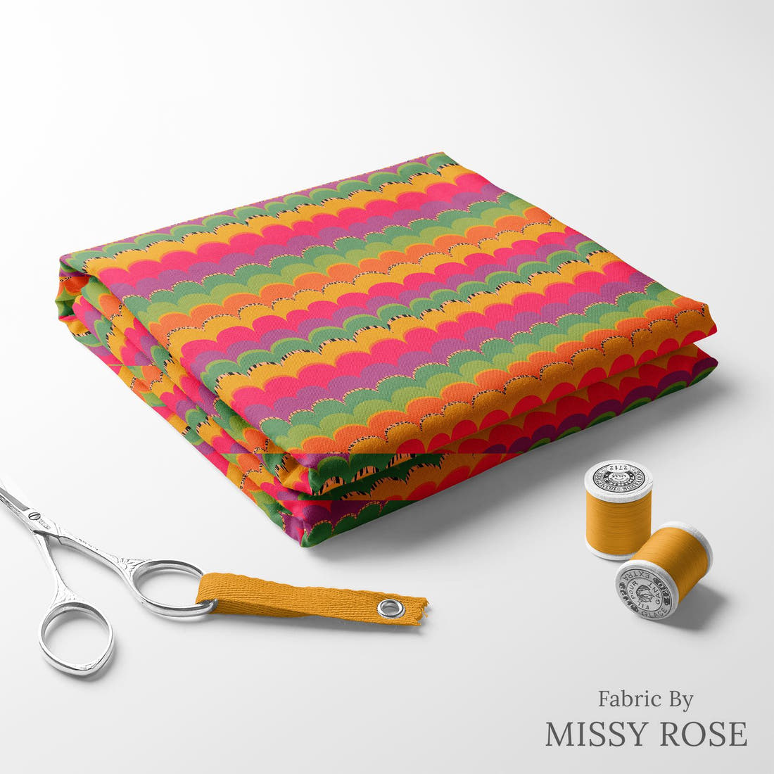 Studio Saturate Fabric 115 folded fabric stack with matching thread - pre-order fabric Australia | Fabric by Missy Rose
