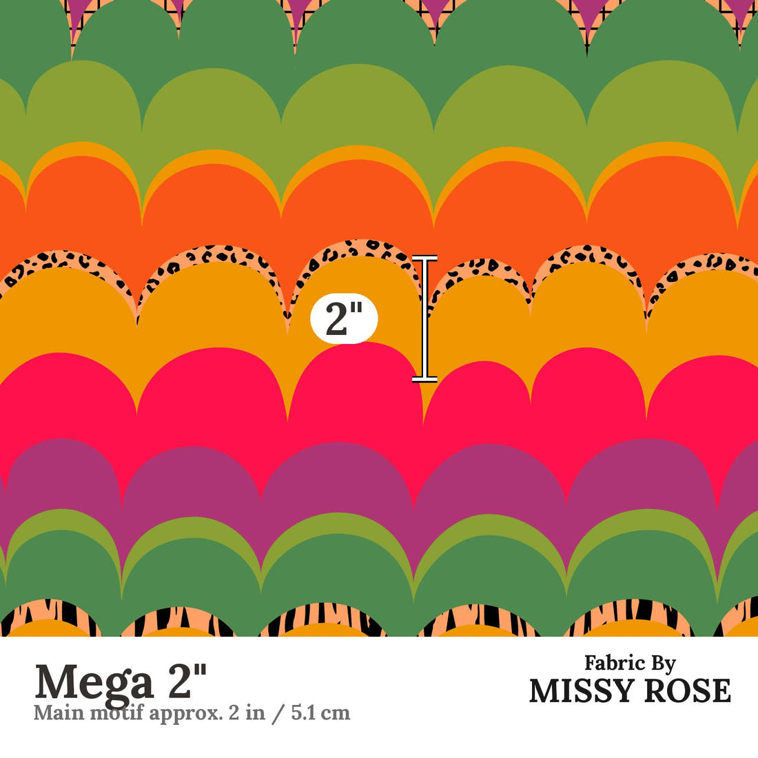 Studio Saturate Fabric 115 Mega 2 inch print scale guide | Fabric by Missy Rose