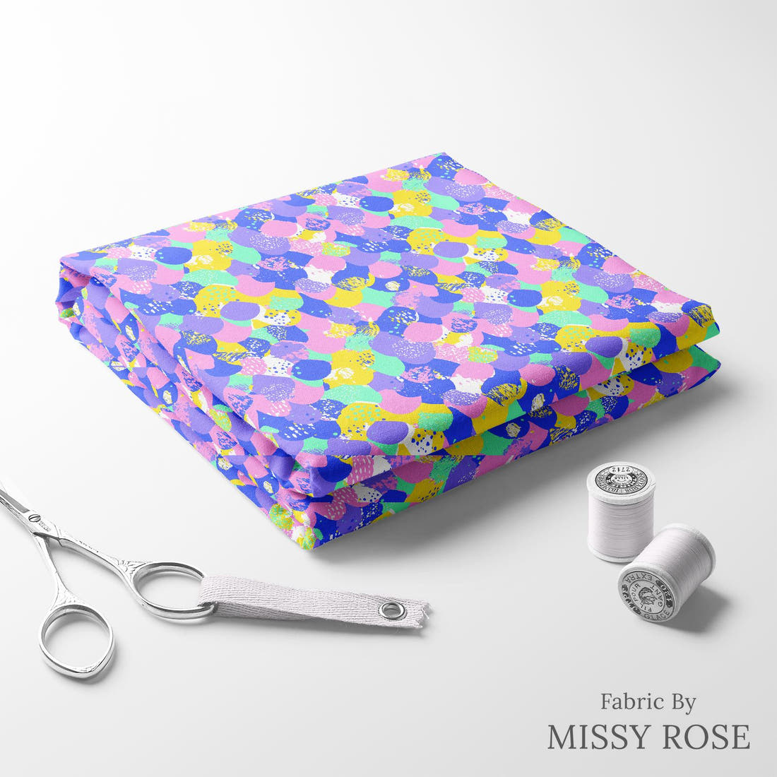Studio Saturate Fabric 117 folded fabric stack with matching thread - pre-order fabric Australia | Fabric by Missy Rose