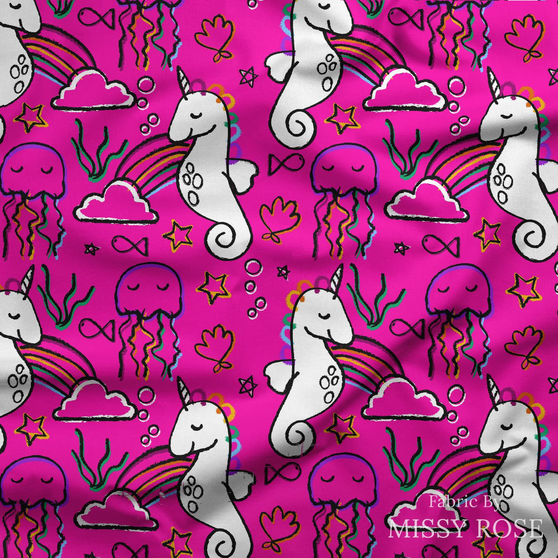 Studio Saturate Fabric 118 draped fabric mockup - custom printed fabric by the metre | Fabric by Missy Rose