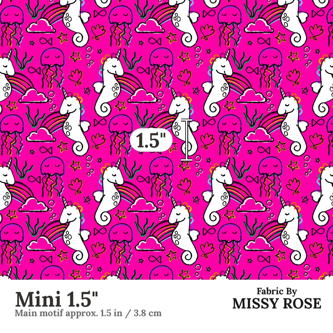 Studio Saturate Fabric 118 Mini 1.5 inch print scale guide | Fabric by Missy Rose