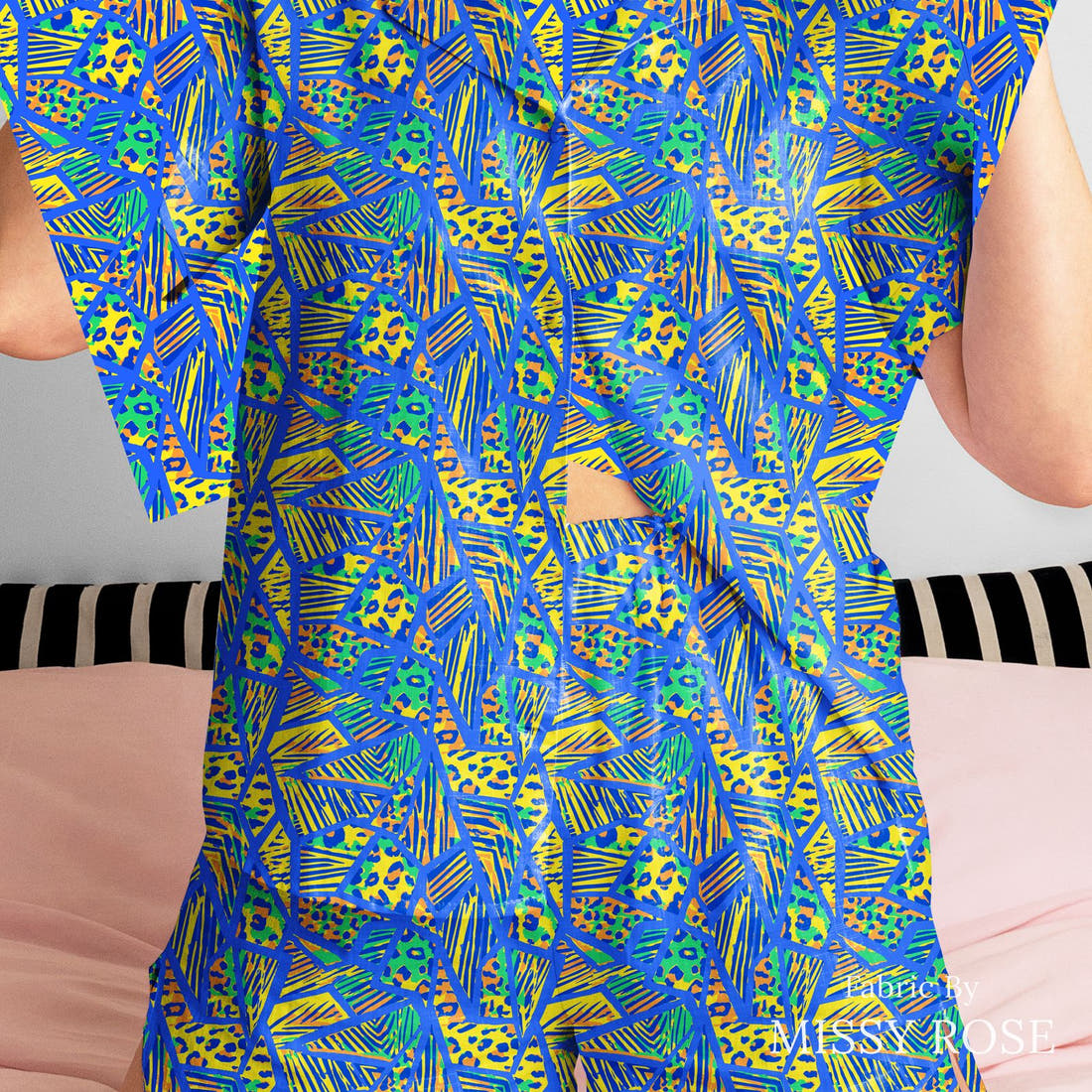 Studio Saturate Fabric 120 sewn into a women's pyjama set - see how the print looks made up | Fabric by Missy Rose