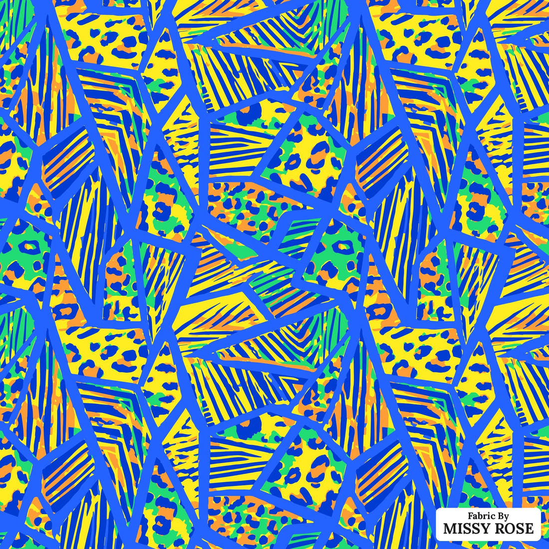 Studio Saturate Fabric 120 - flat view of the print, zoom in for detail | Fabric by Missy Rose