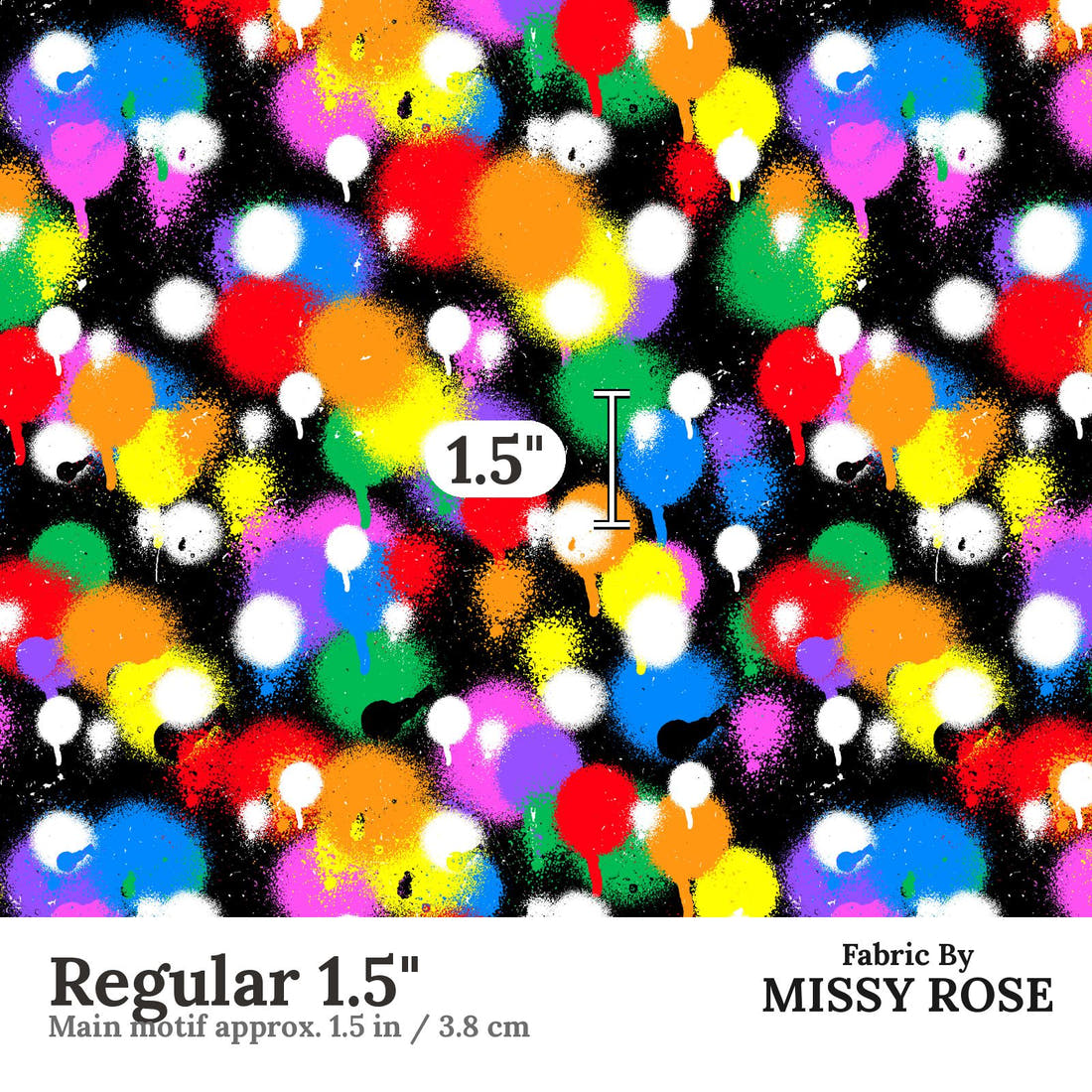 Studio Saturate Fabric 122 Regular 1.5 inch print scale guide | Fabric by Missy Rose