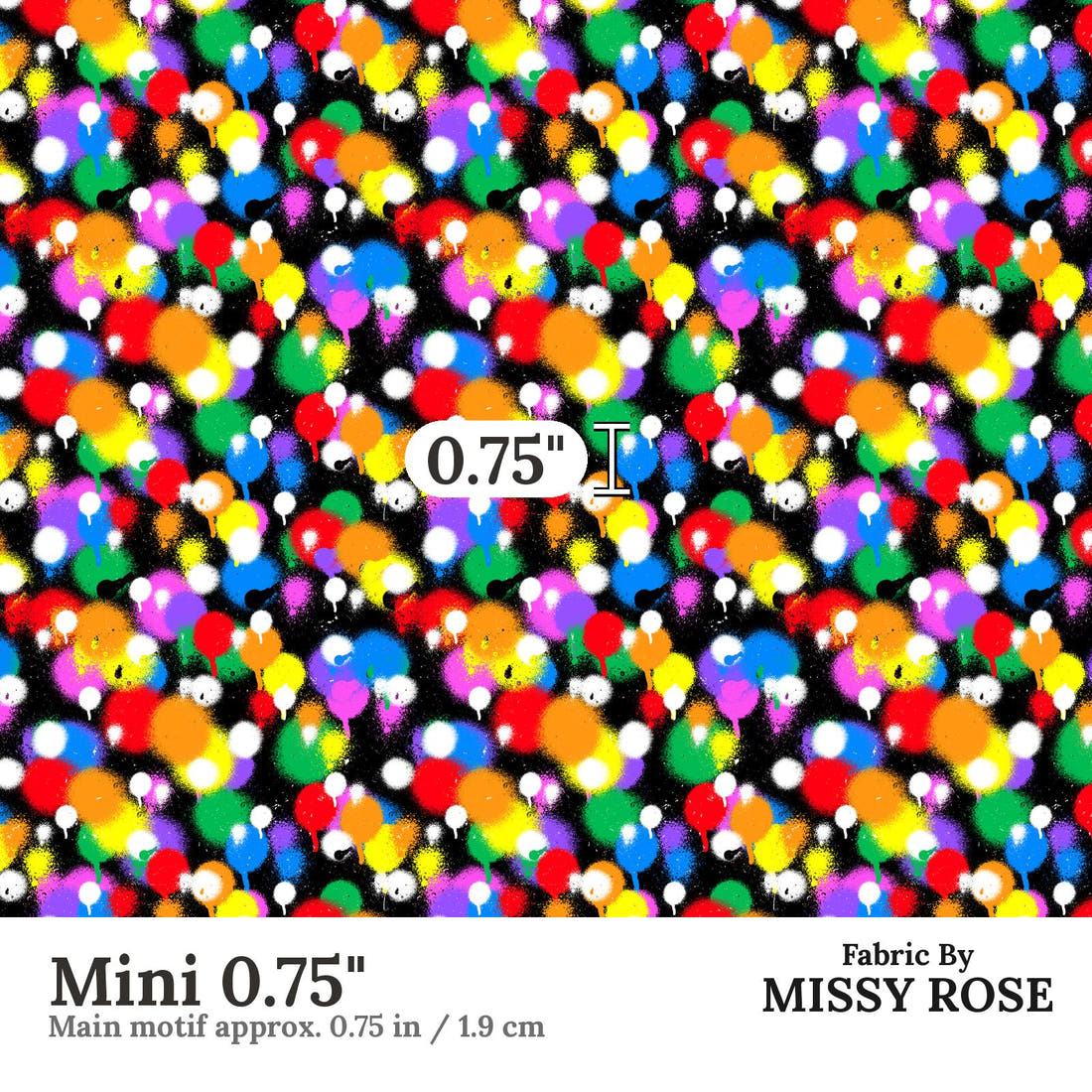 Studio Saturate Fabric 122 Mini 0.75 inch print scale guide | Fabric by Missy Rose