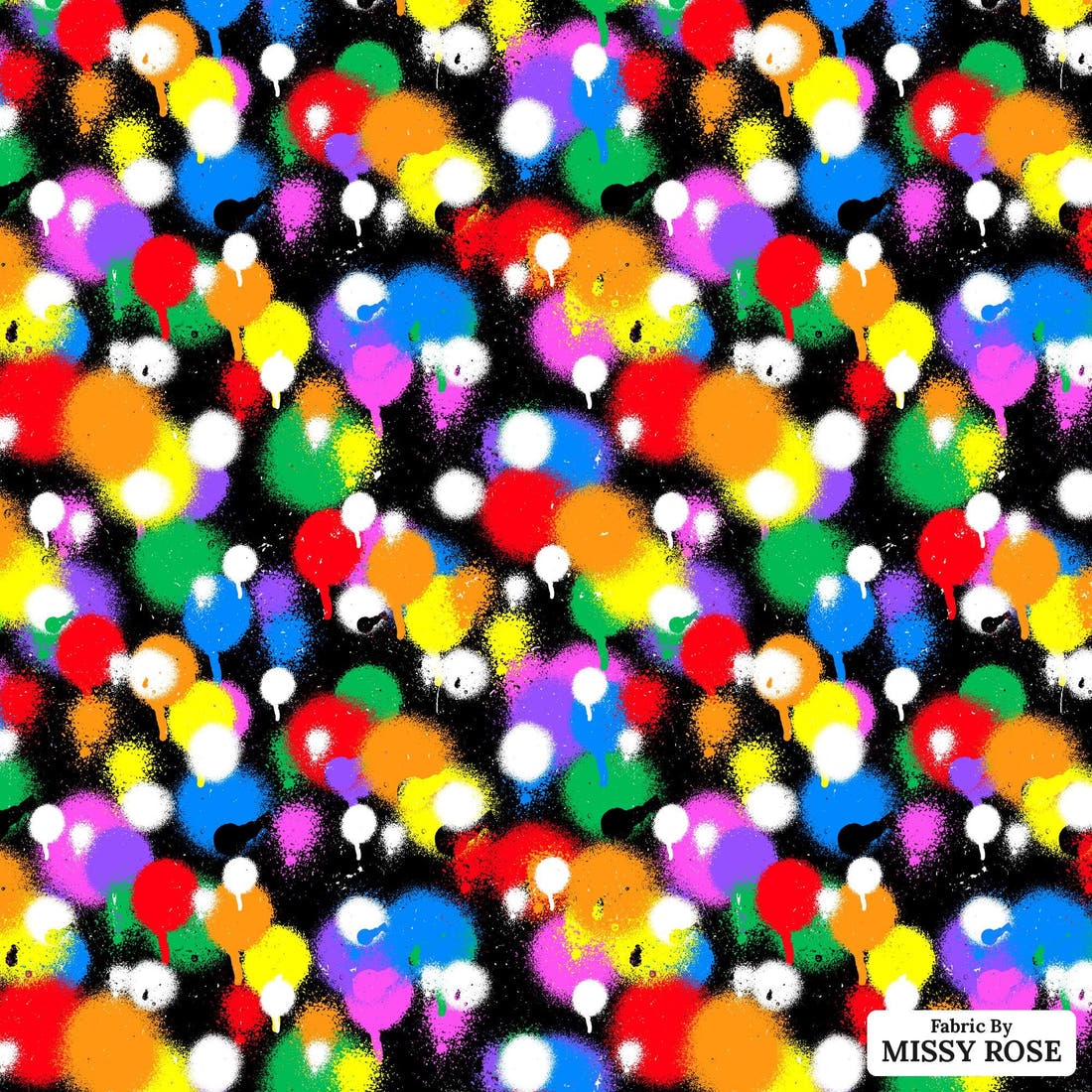 Studio Saturate Fabric 122 - flat view of the print, zoom in for detail | Fabric by Missy Rose
