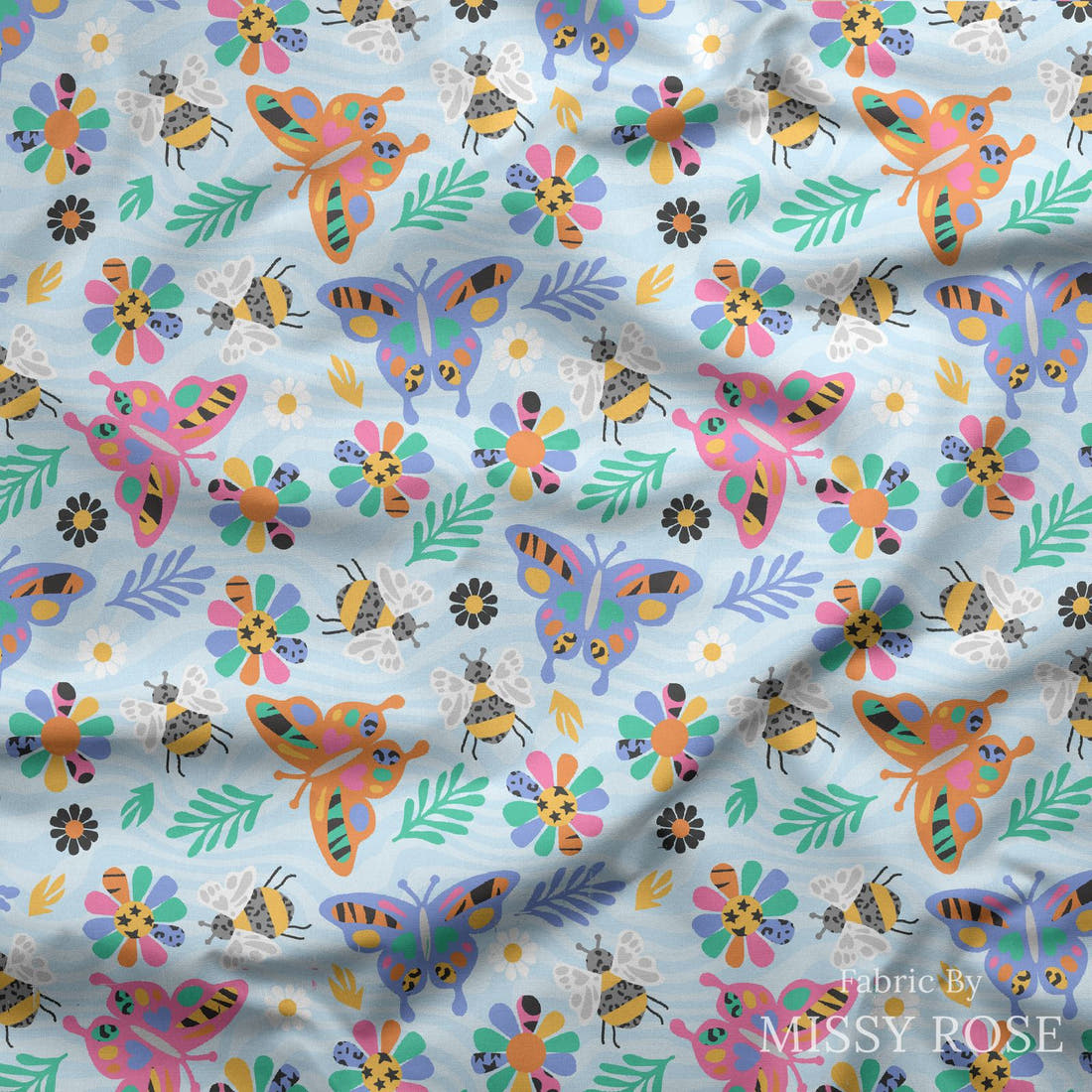 Studio Saturate Fabric 123 draped fabric mockup - custom printed fabric by the metre | Fabric by Missy Rose