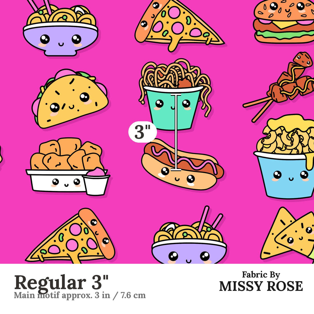 Studio Saturate Fabric 125 Regular 3 inch print scale guide | Fabric by Missy Rose