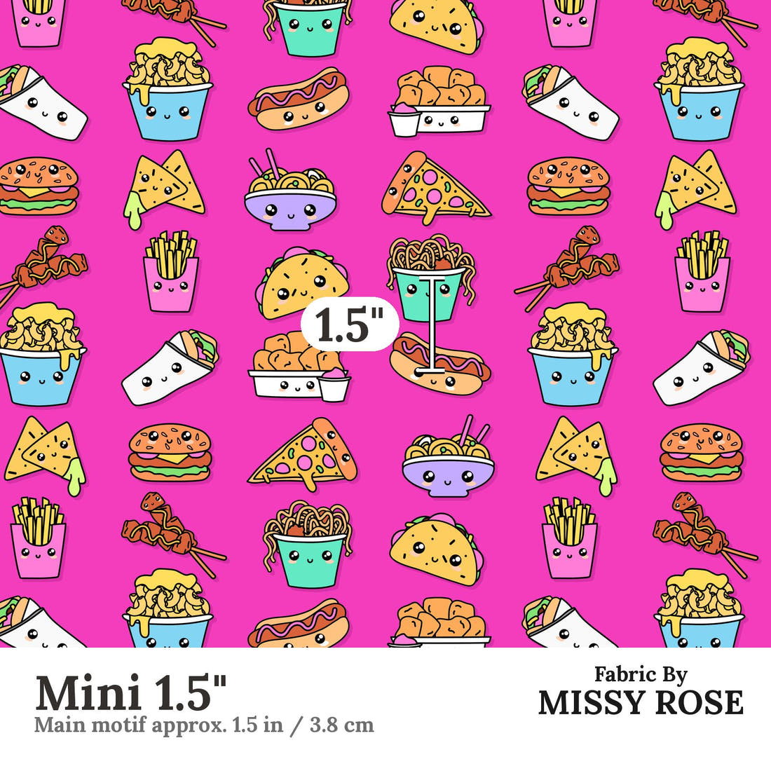 Studio Saturate Fabric 125 Mini 1.5 inch print scale guide | Fabric by Missy Rose