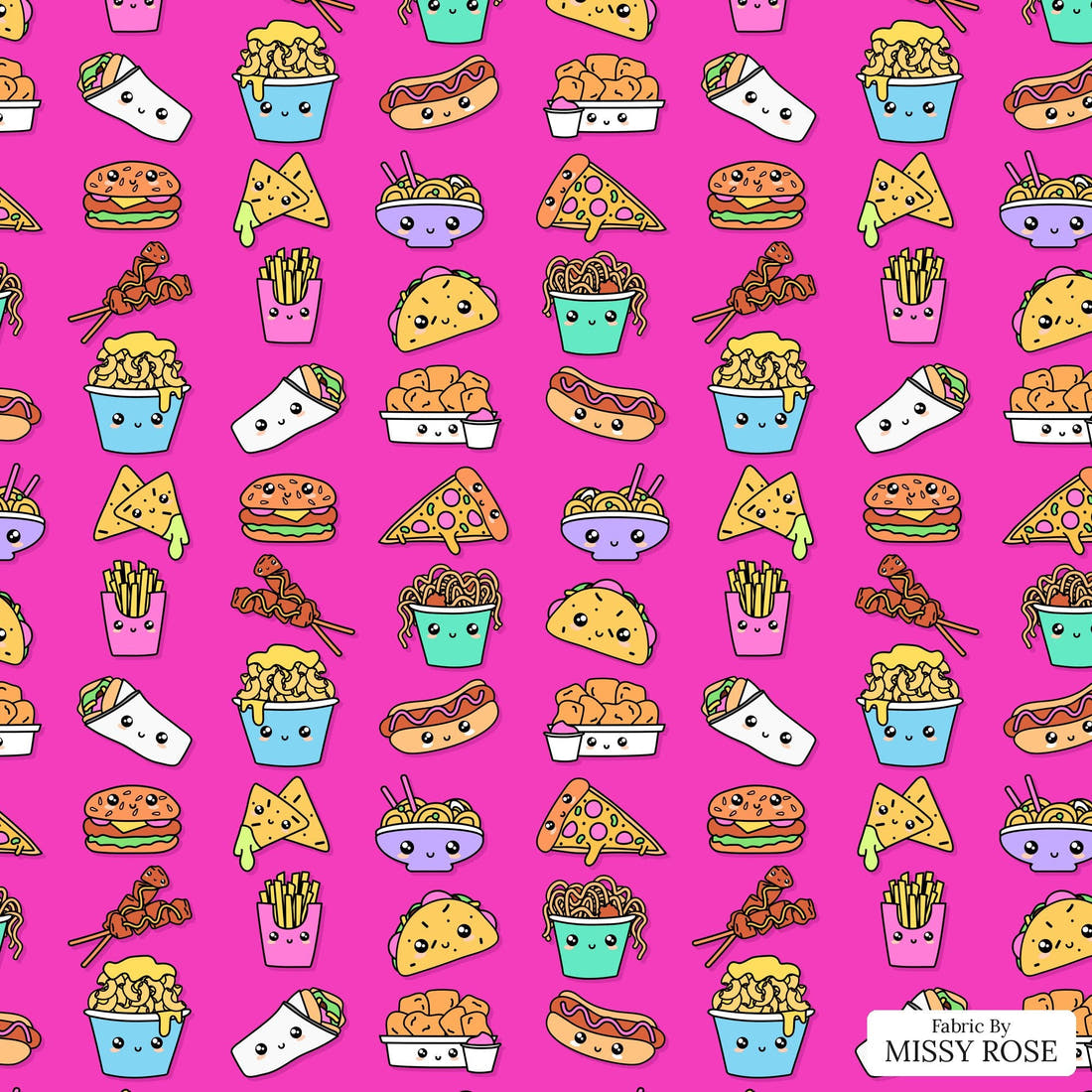 Studio Saturate Fabric 125 - flat view of the print, zoom in for detail | Fabric by Missy Rose