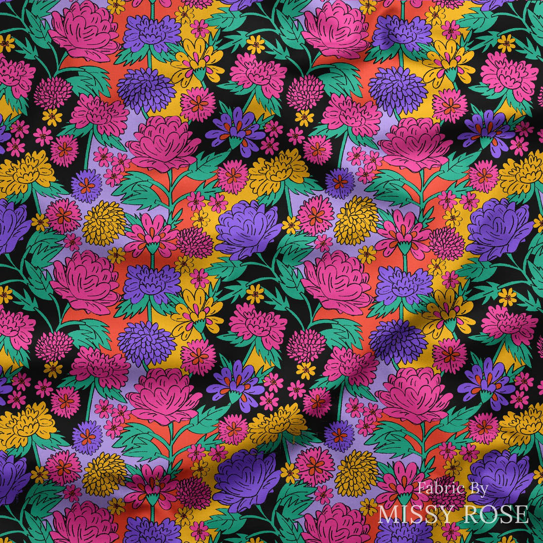 Studio Saturate Fabric 127 draped fabric mockup - custom printed fabric by the metre | Fabric by Missy Rose