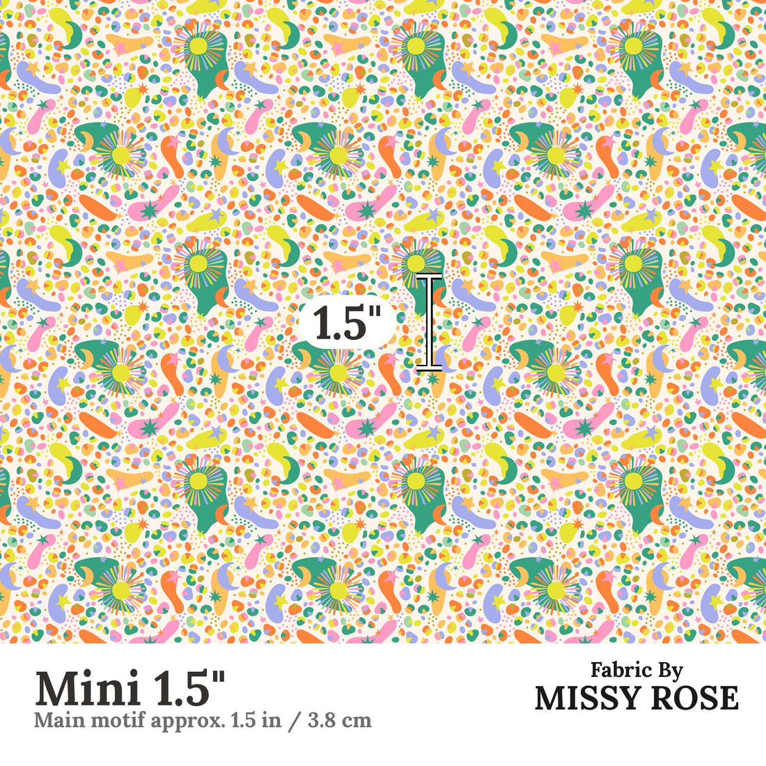 Studio Saturate Fabric 128 Mini 1.5 inch print scale guide | Fabric by Missy Rose