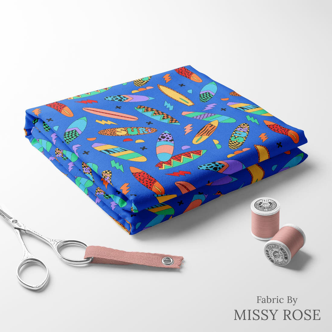 Studio Saturate Fabric 129 folded fabric stack with matching thread - pre-order fabric Australia | Fabric by Missy Rose