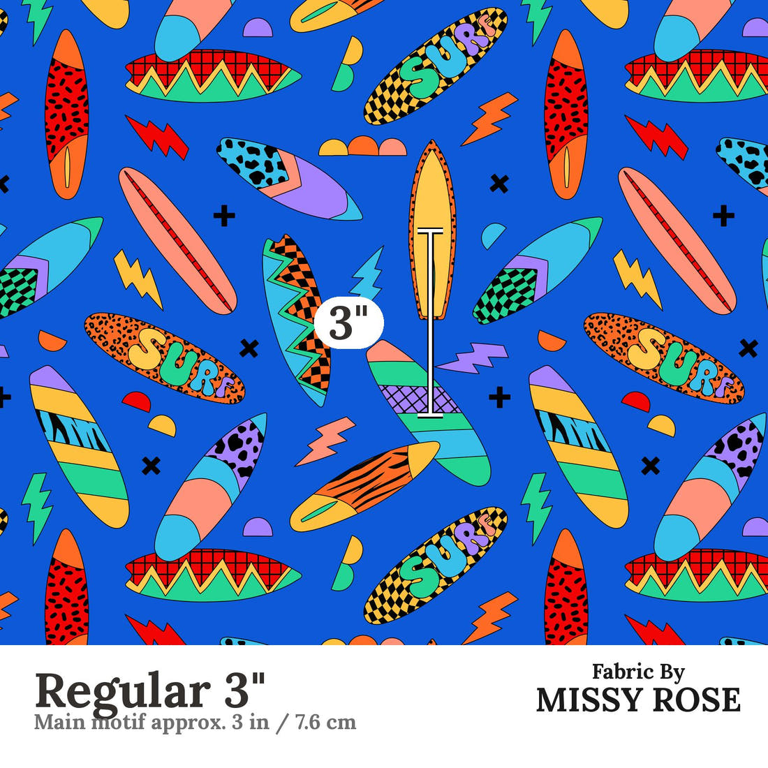 Studio Saturate Fabric 129 Regular 3 inch print scale guide | Fabric by Missy Rose